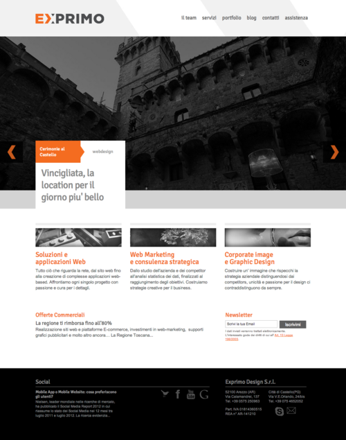 Exprimo Design - Web agency located in Arezzo, Tuscany (Italy). Fully responsive site, built with custom html5bp.