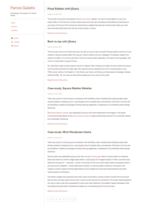 PanosGalatis.com - Personal website of Panos Galatis, a freelance Web Designer from Athens, Greece.