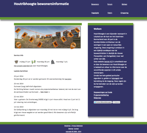 Houtribhoogte Bewonersinformatie - Information on and about a residential community in The Netherlands.