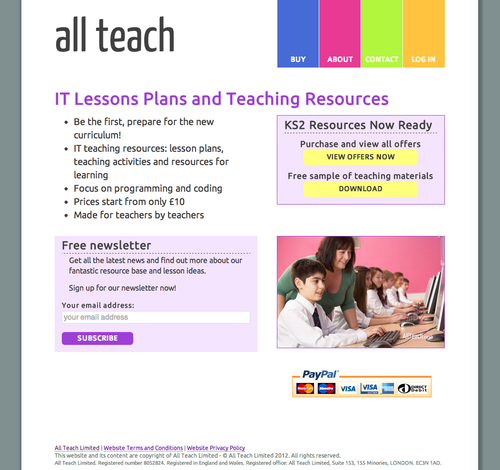 All Teach - Recently launched to help primary teachers confidently teach IT.
Our new website developed using HTML5 is now ready and is bursting with plans, flipcharts and resources to help teach a new IT. There is also a free sample pack for download.